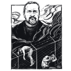 Dibujo del dramaturgo actor y director mexicano Manuel Talavera Trejo